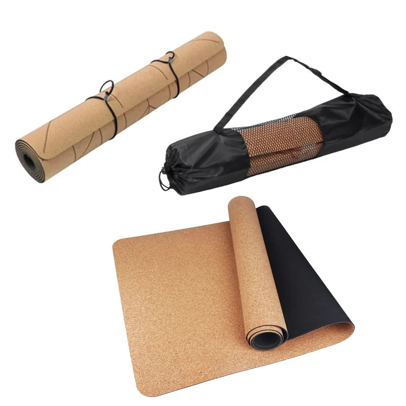 Natural Cork Yoga Mat (with optional pillow and/or storage bag)