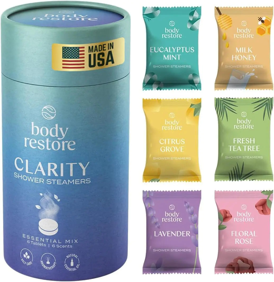 Blissful Aromatherapy Shower Steamers - Body Restore Clarity (Made in the USA)